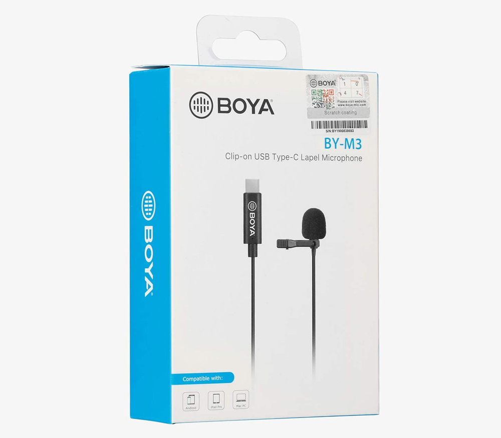 Микрофон Boya BY-M3, петличный, всенаправленный, USB Type-C (уцененный)