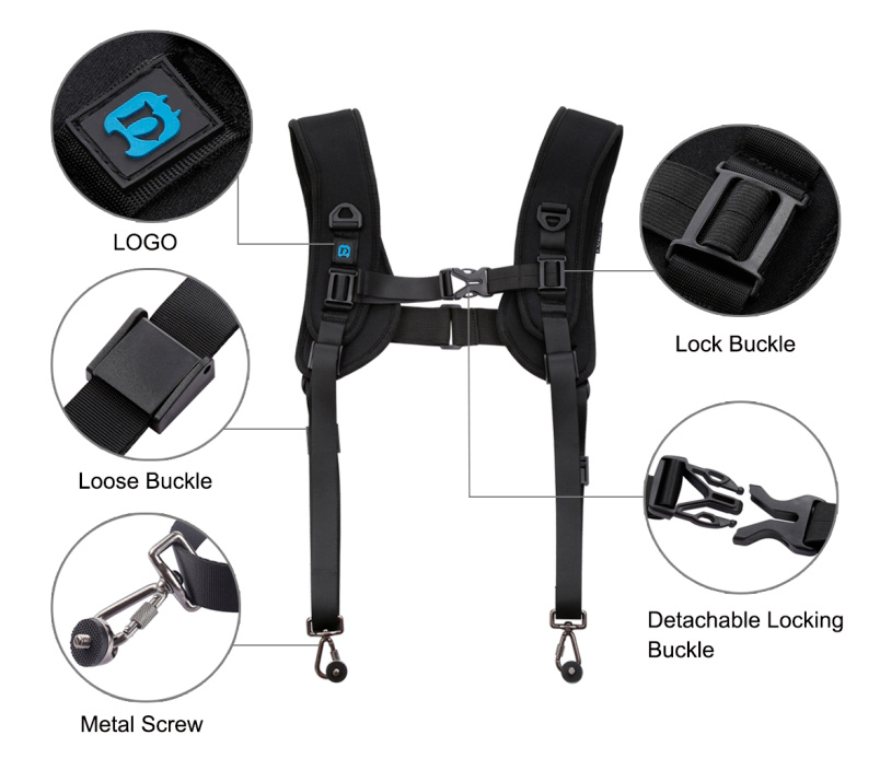 Двойной ремень-разгрузка Puluz PU6002 Double Shoulder Strap Belt, черный