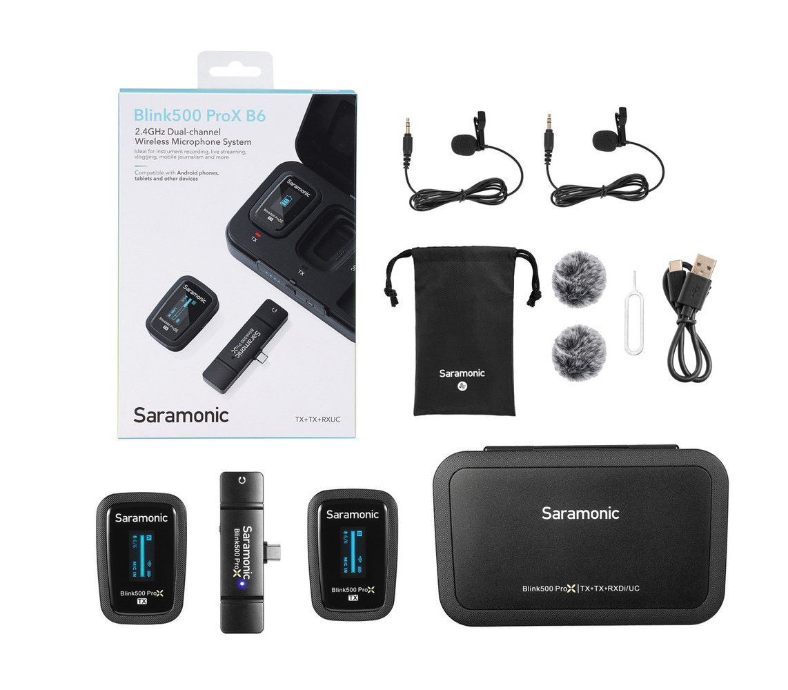 Беспроводная система Saramonic Blink500 ProX B6, TX+TX+RXUC, 2.4 ГГц, USB Type-C