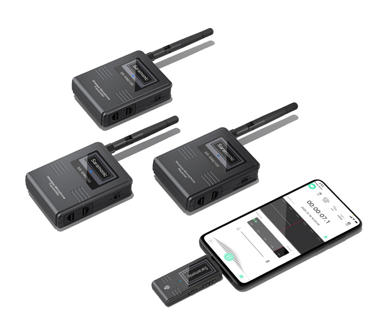 Беспроводная система Saramonic SR-WM2100X, TX+TX+RX, 2.4 ГГц, 3.5 мм TRS / TRRS, USB-A/ USB-C