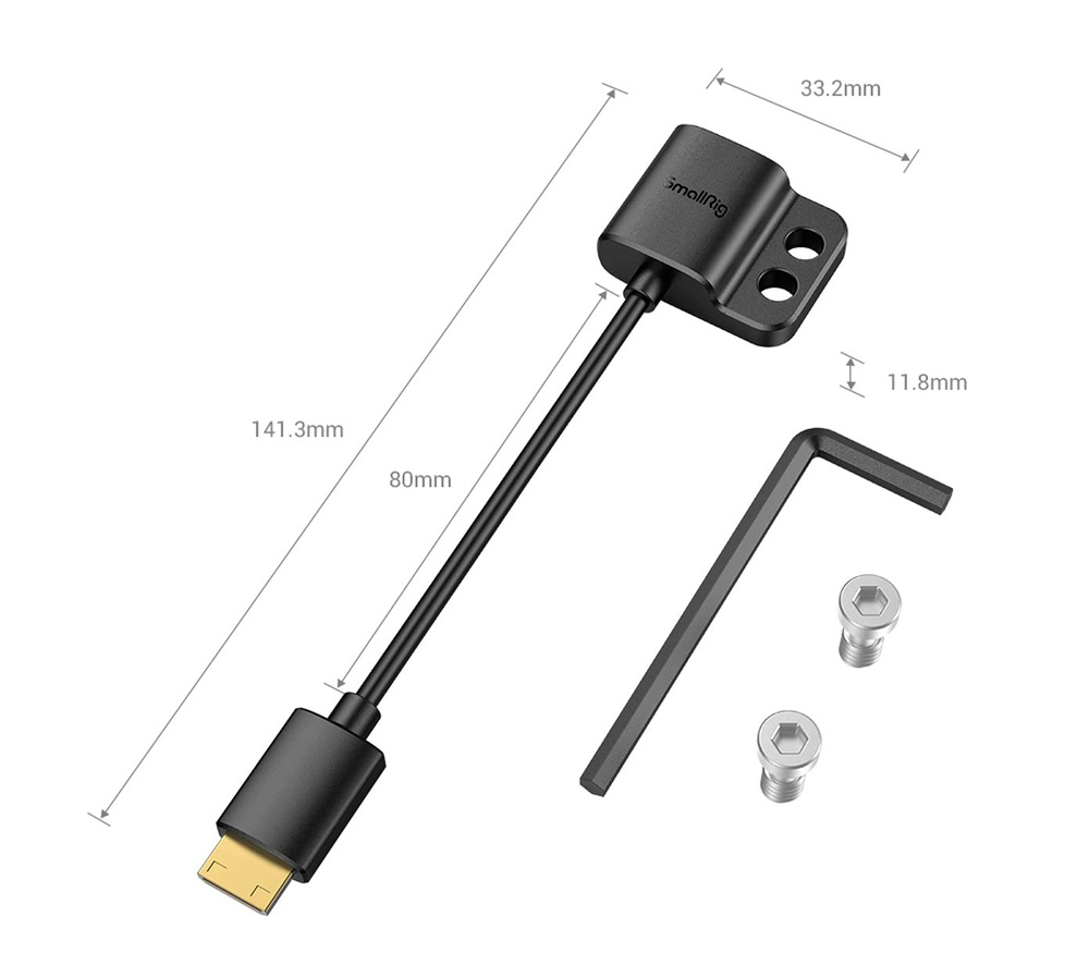 Адаптер SmallRig 3020 HDMI (C to A) Ultra Slim 4K, с креплением