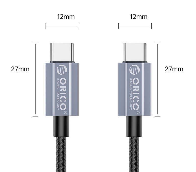 Кабель Orico GQA100-10, USB 2.0 Type C, PD 100 Вт, 480 Мб/с, 1 м