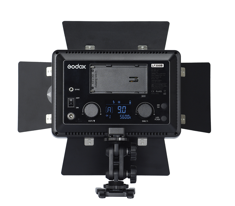 Осветитель Godox LF308D, светодиодный, 18 Вт, 5600К, накамерный с функцией вспышки (без пульта)