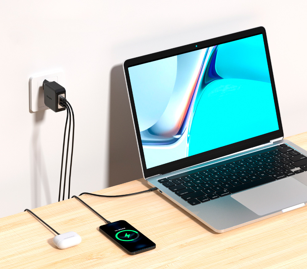 Зарядное устройство Kingma 100W GaN USB Charger, 100 Вт, 2х USB-C + USB-A