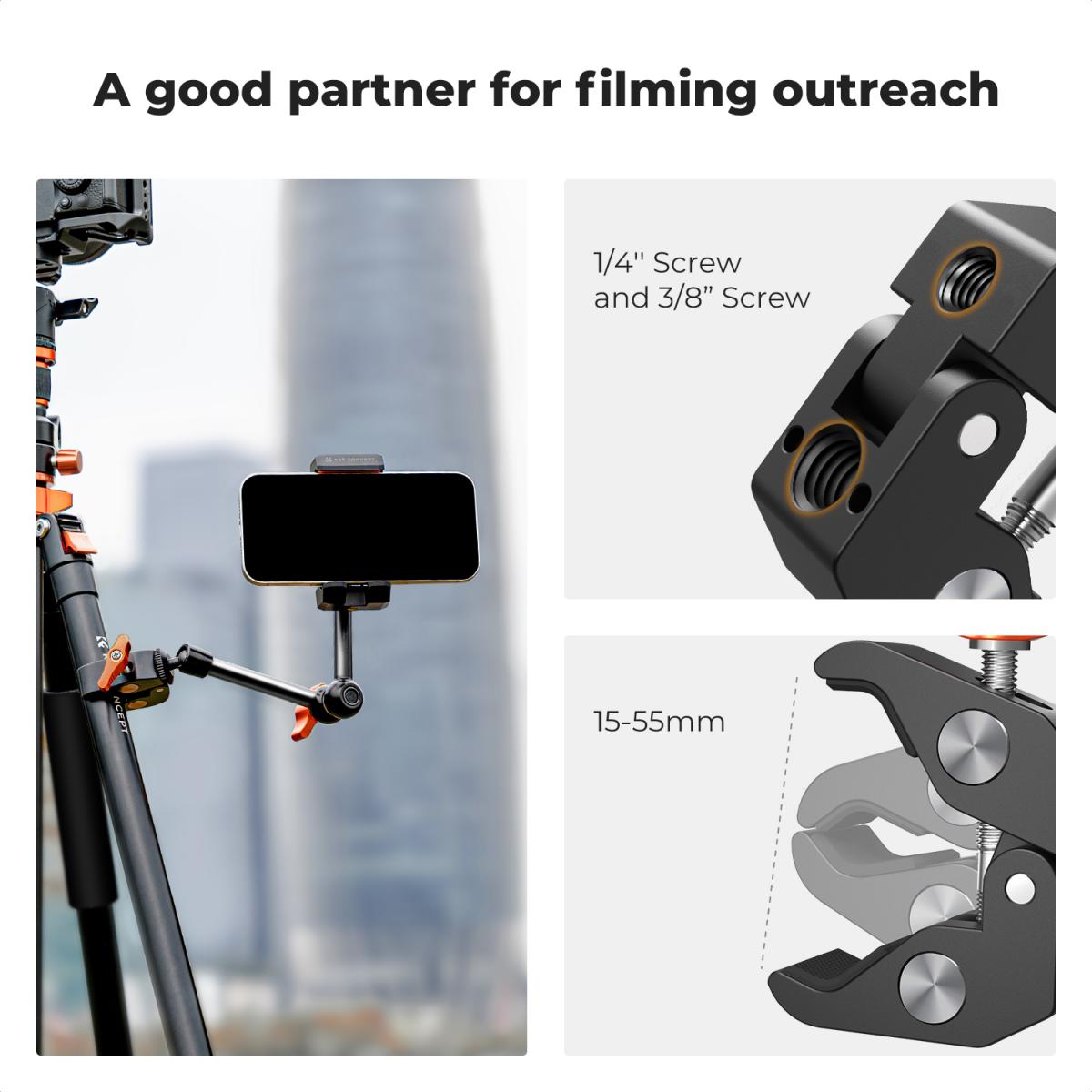 Кронштейн K&F Concept MS32 Magic Arm + зажим Simple Clamp