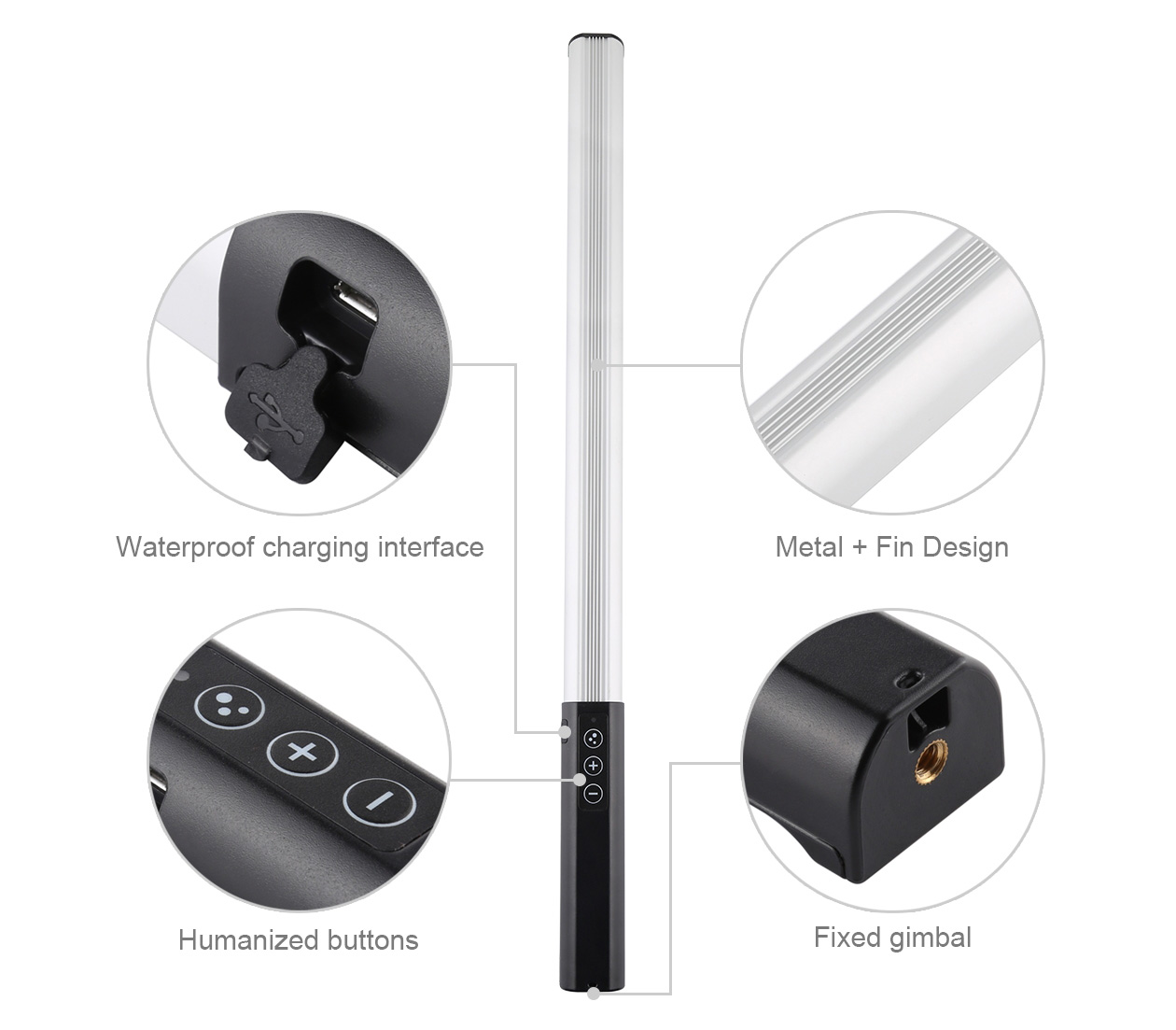 Осветитель Puluz PU460B, 3200-5600К, RGB, 10 Вт, 55 см
