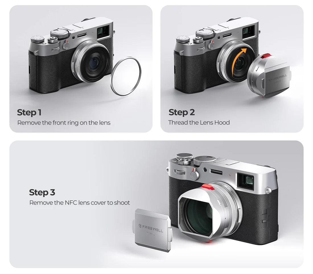 Бленда Freewell Fuji X100 Series Real Lens Hood Silver