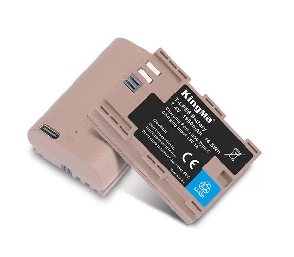 Аккумулятор Kingma LP-E6, с портом зарядки Type-C, 1960 мАч