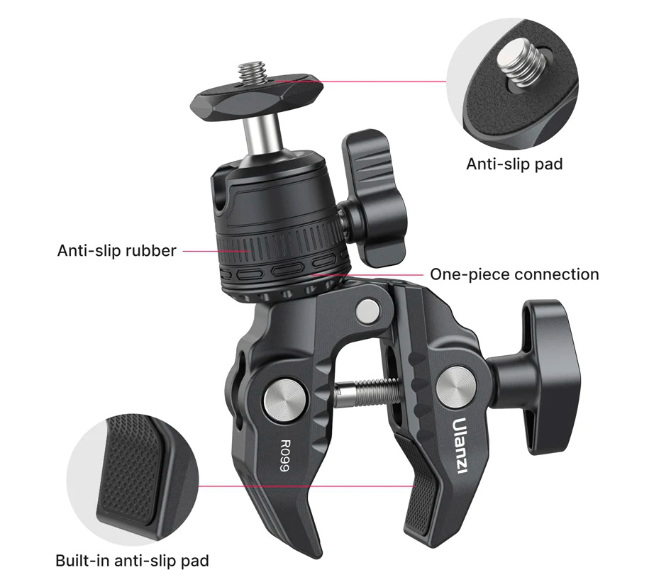 Зажим Ulanzi R099 с шаровой головкой