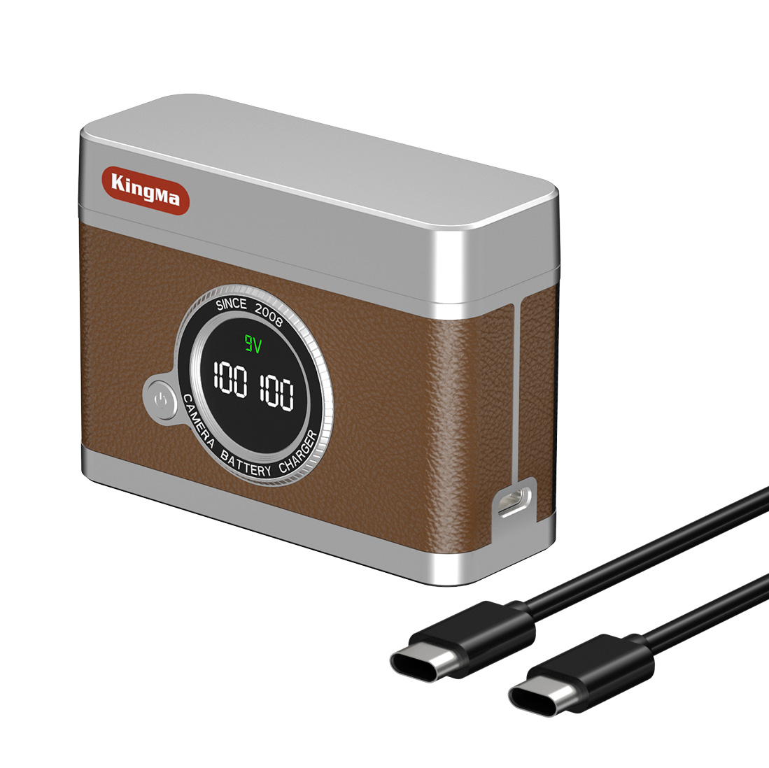 Зарядный кейс Kingma BM071-LPE6 для 2х Canon LP-E6, коричневый