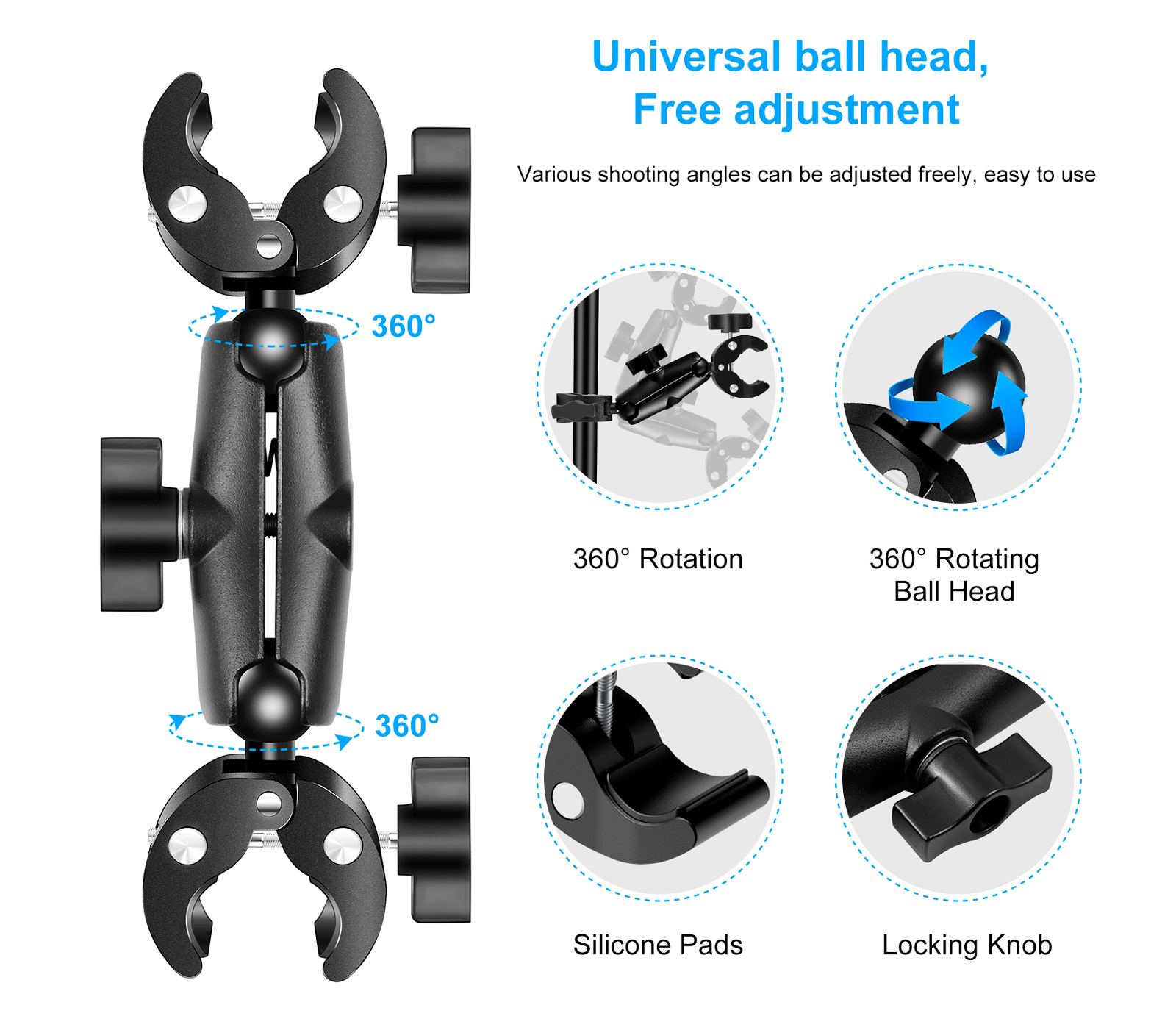 Двусторонний зажим Puluz PU849B Dualheads Crab Mount