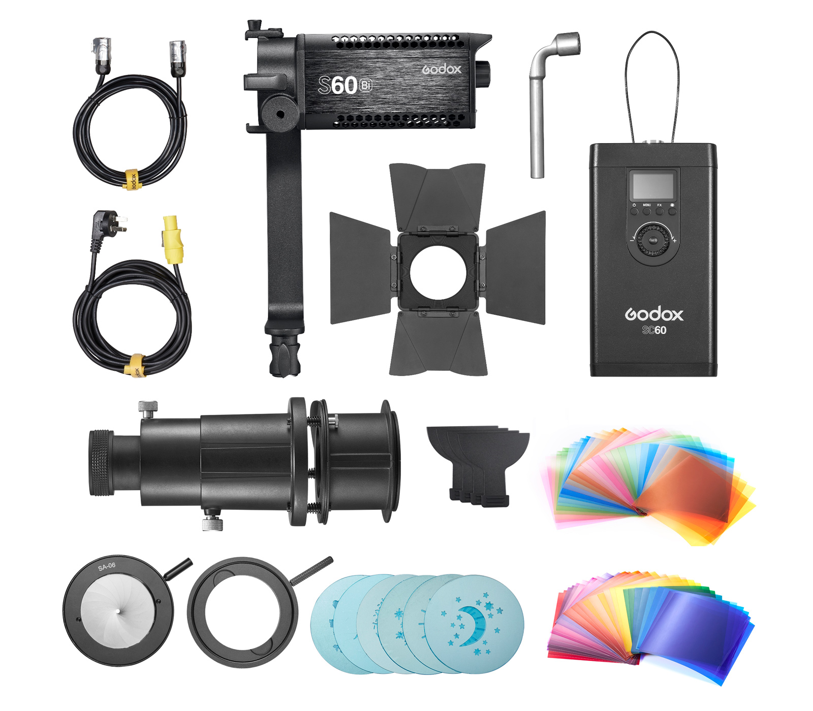 Осветитель Godox S60Bi-K1, светодиодный, фокусируемый, 2800-6500 К, 77 Вт, с аксессуарами