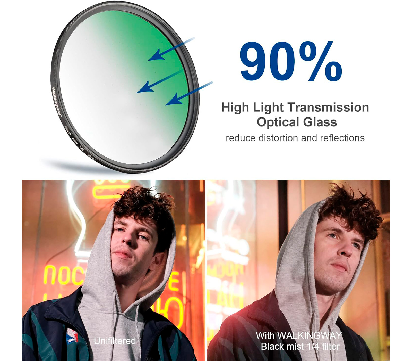 Светофильтр Walking Way Black Mist 1/4 67mm