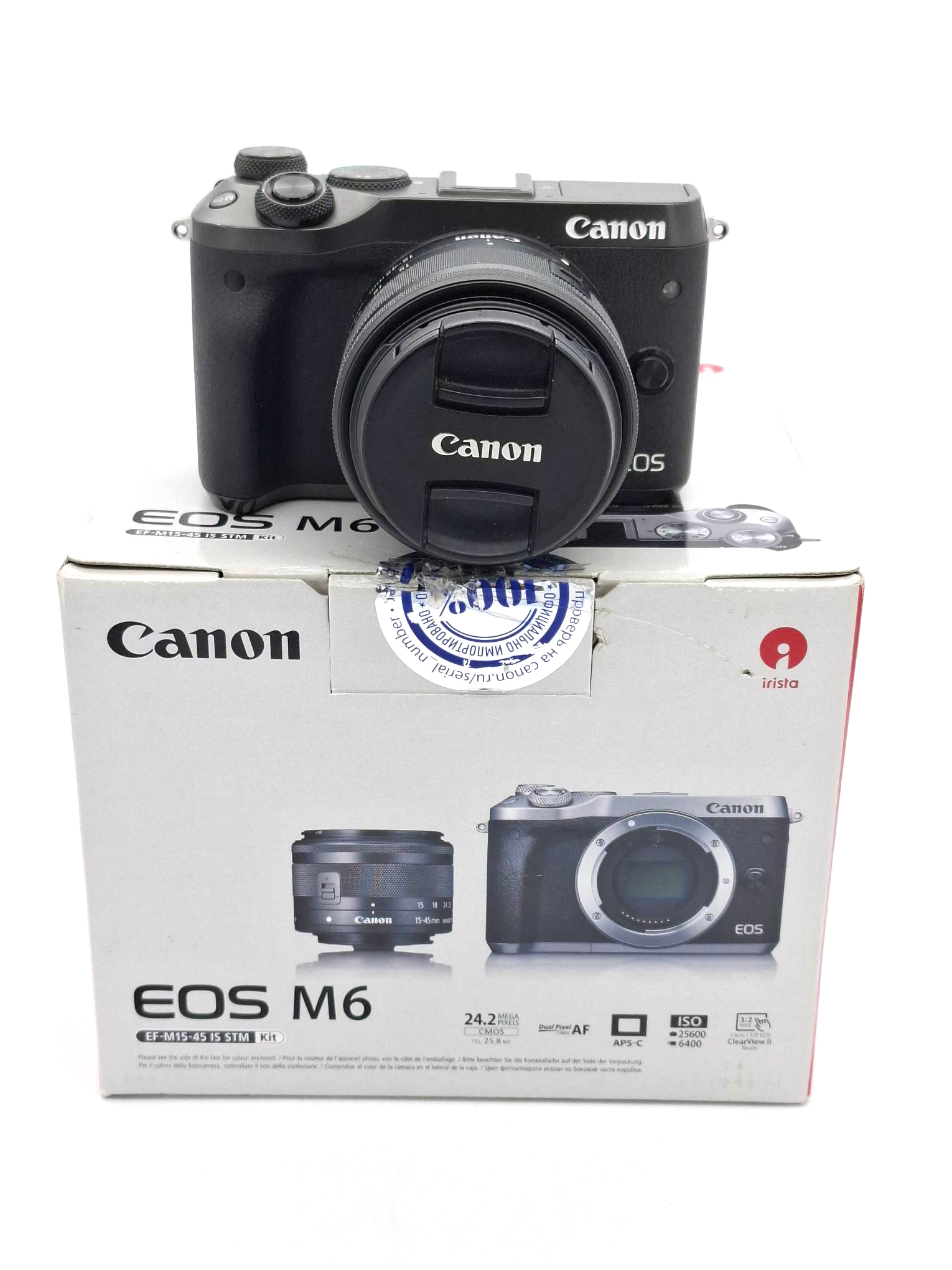 Беззеркальный фотоаппарат Canon EOS M6 Kit Silver 15-45mm f/3.5-6.3 IS STM (состояние 5-) (б/у)