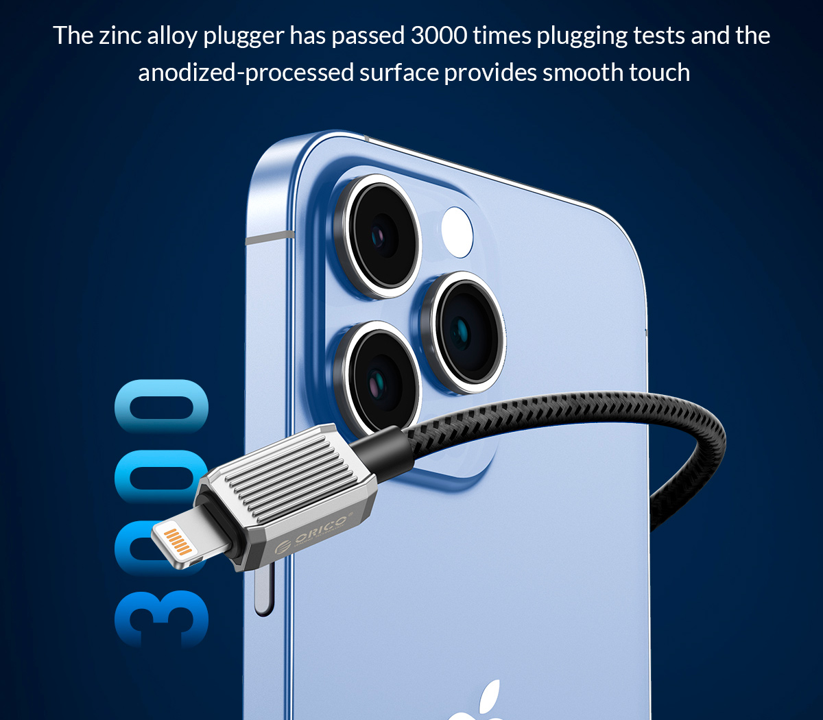 Кабель Orico GQZ29-10, USB 2.0 Type-C / Lightning, до 29 Вт, 1 м
