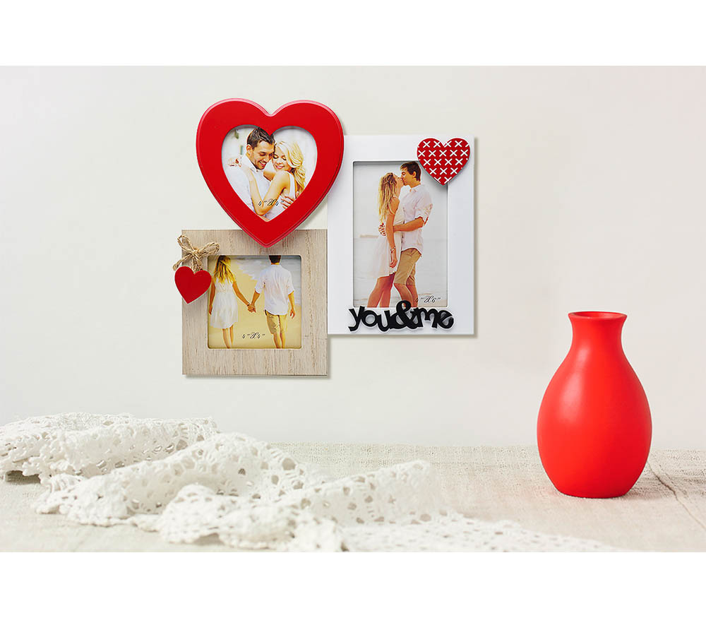 Мультирамка Fotografia MDF 3 фото Романтика (1х 10х15 см + 2х 10x10 см)