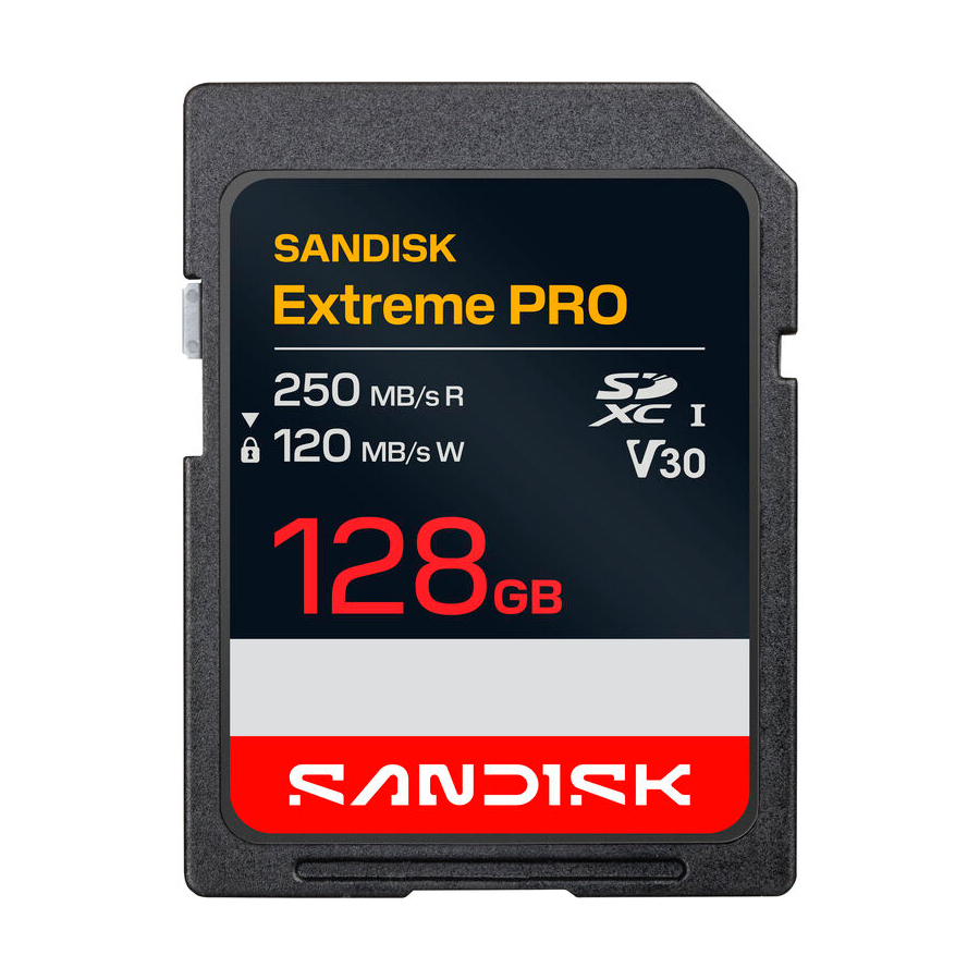 Карта памяти SanDisk SDXC 128GB Extreme Pro UHS-I V30 U3 R250/W120 МБ/с