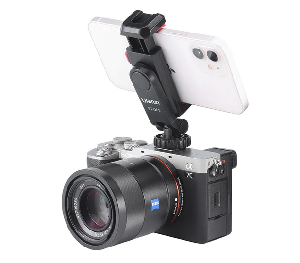 Держатель для смартфона, Ulanzi ST-06S, поворотный, с 2 башмаками, черный