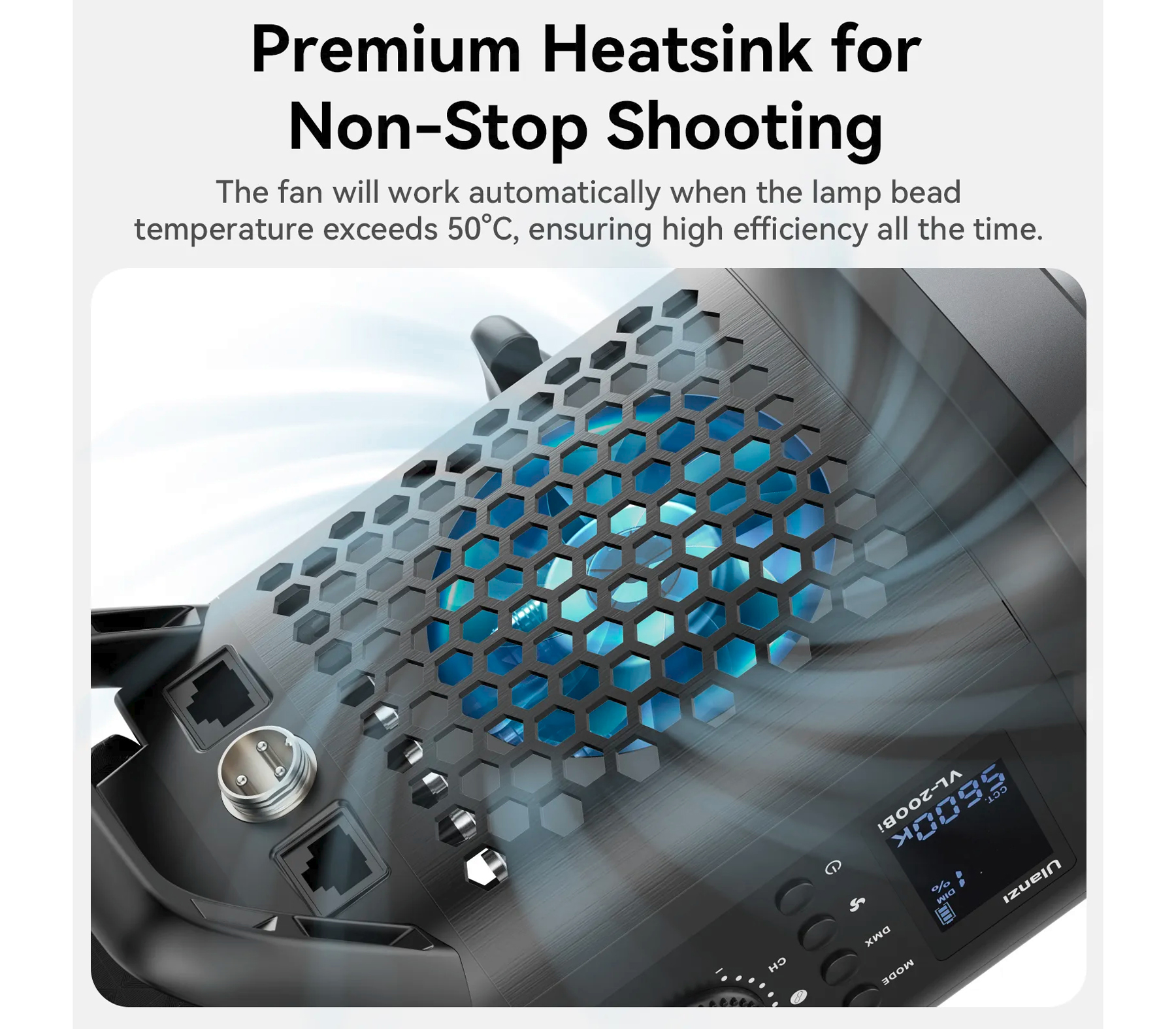 Осветитель Ulanzi V-200Bi Video Light, 2700-6500К, 200 Вт, V-Mount