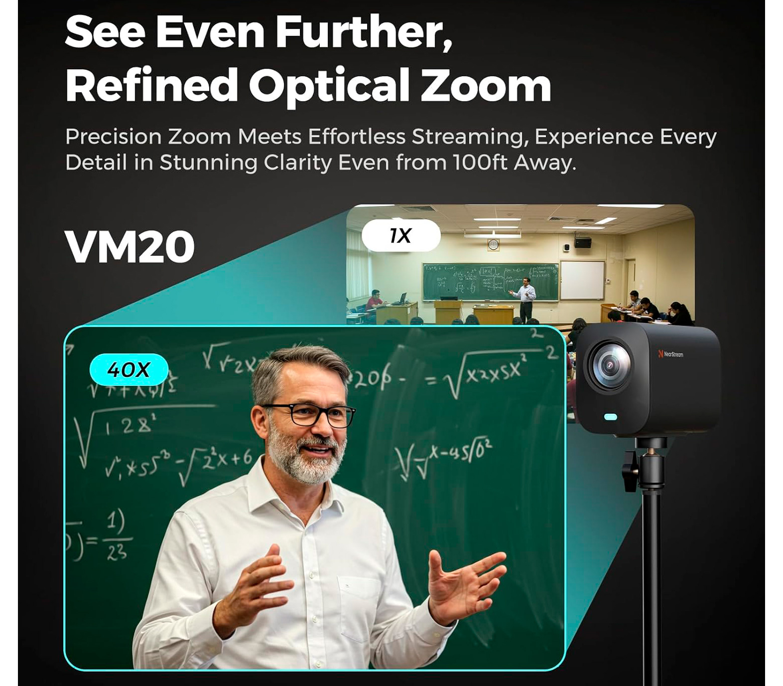 Веб-камера Nearity NearStream VM20, 4K, 10х опт. зум, HDMI, USB, Ethernet