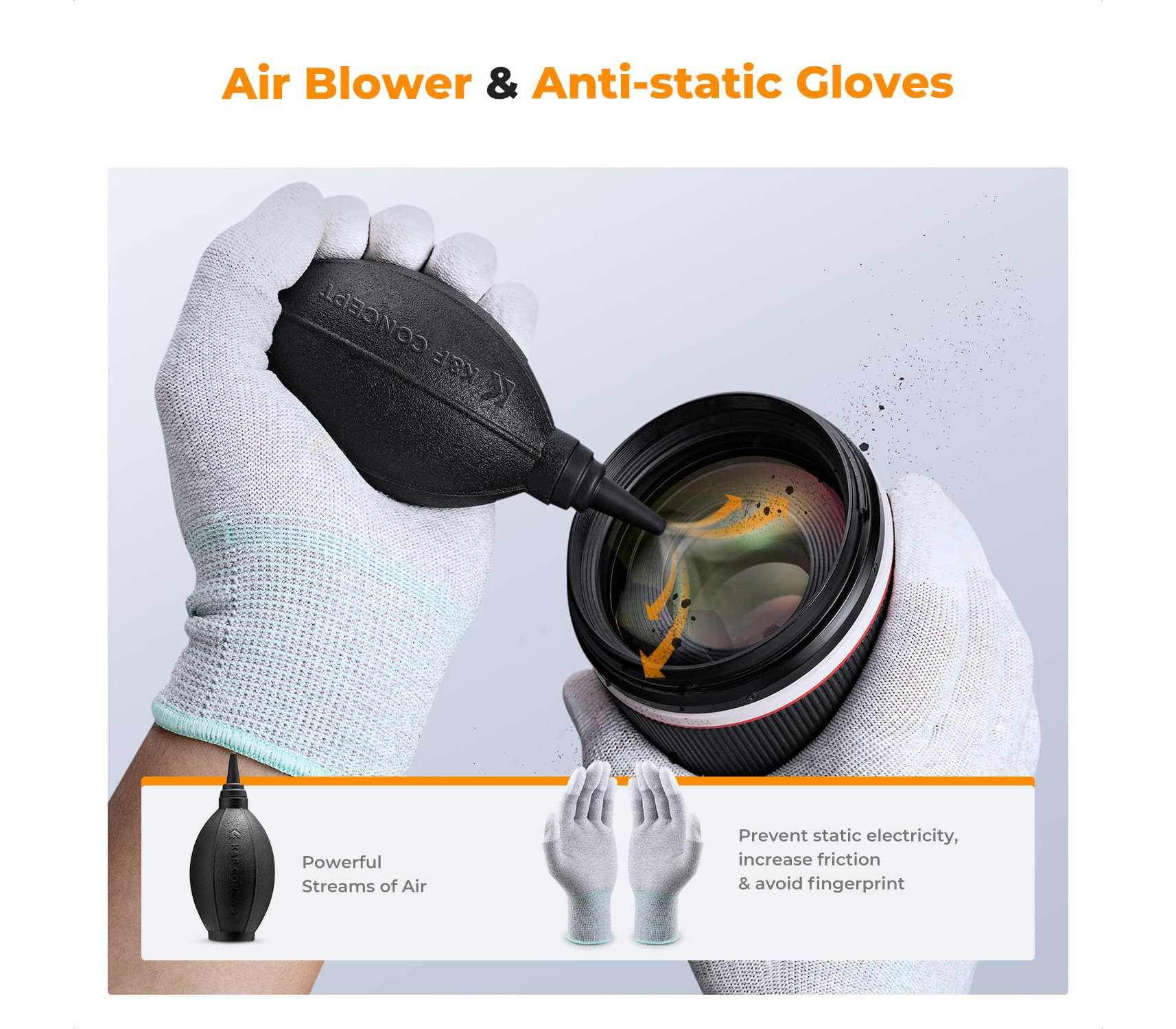 Набор для чистки K&F Concept 1919, матриц и оптики, 23 в 1