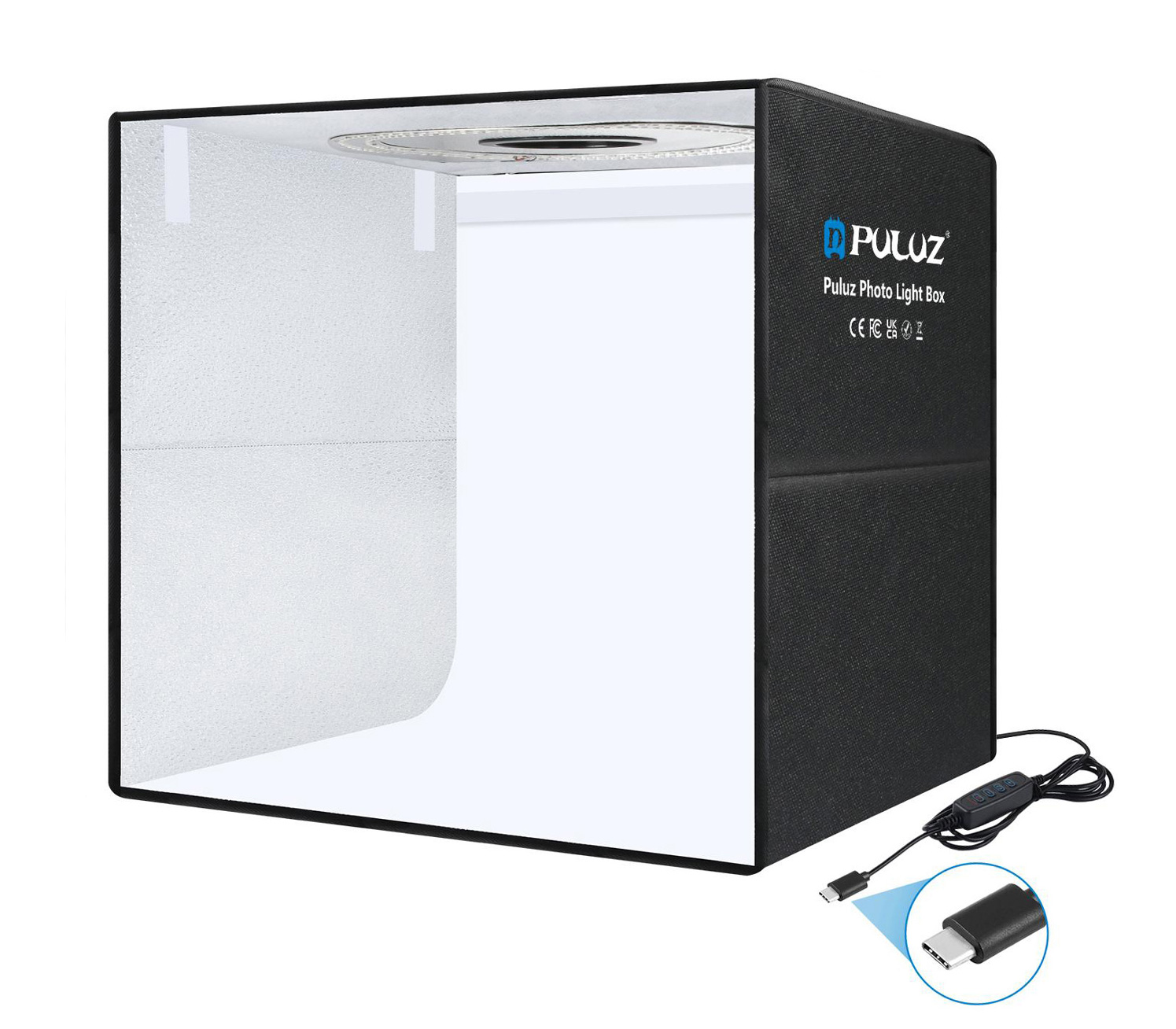 Фотобокс Puluz 50 см, с кольцевой подсветкой 30Вт и 6 фонами (уцененный)