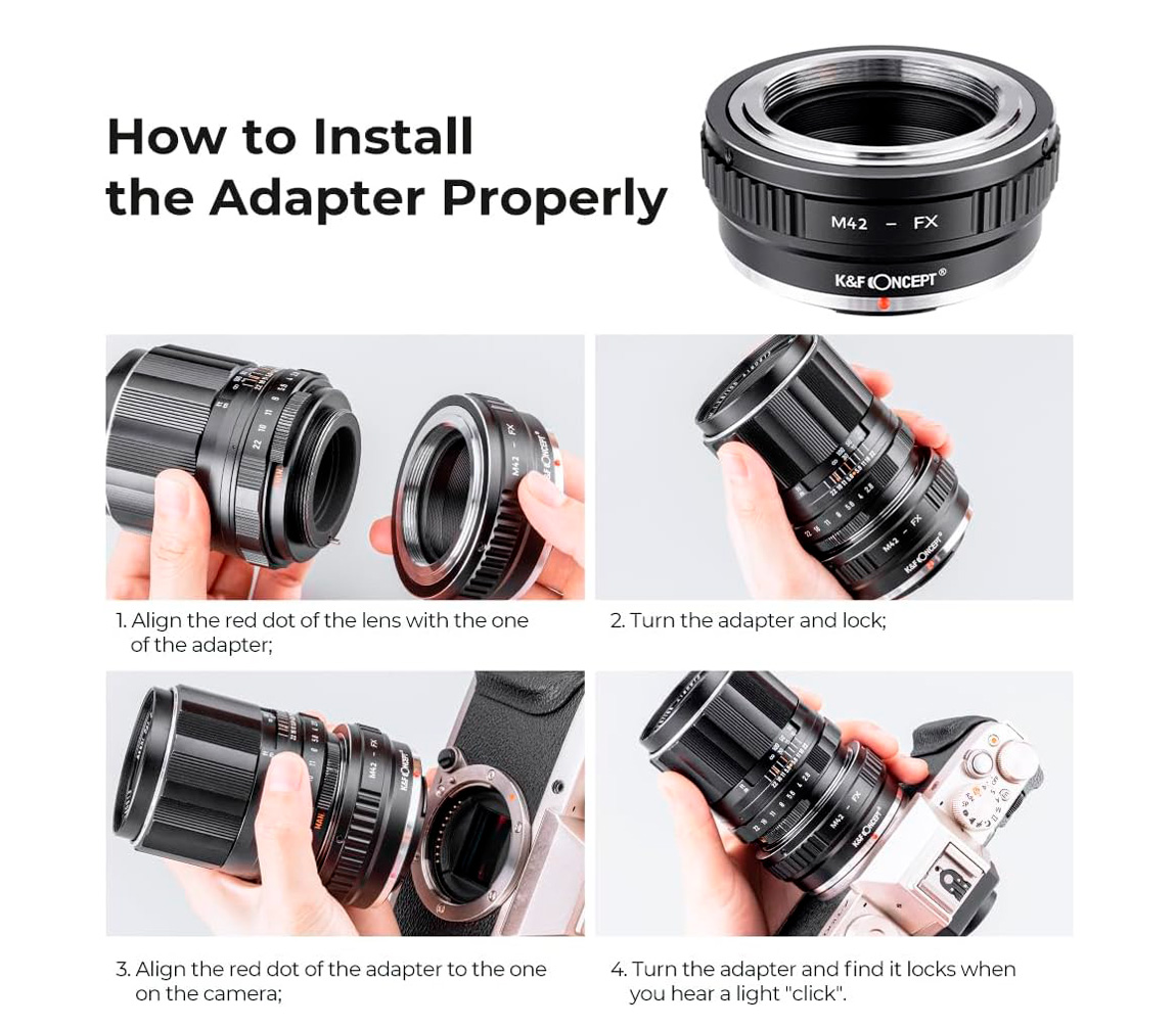 Адаптер K&F Concept M42-FX, для объективов M42 на камеры Fujifilm X