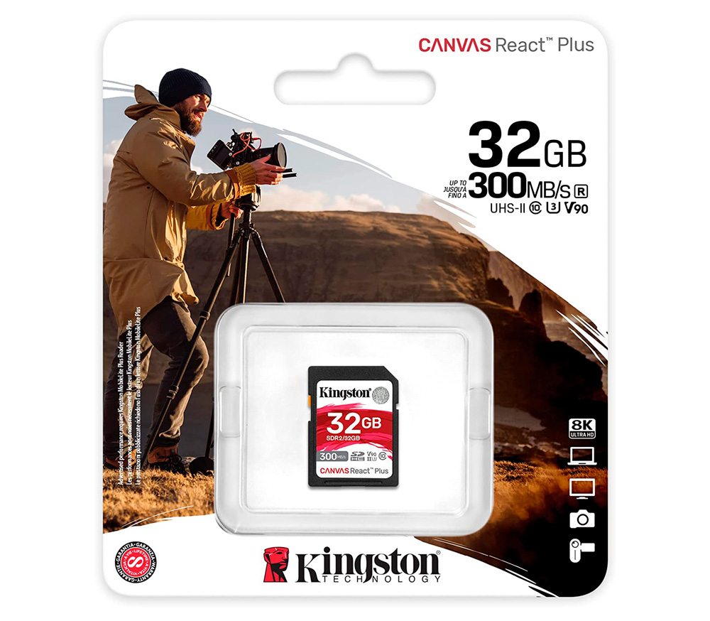 Карта памяти Kingston SDHC 32GB Canvas React Plus UHS-II Class U3 V90