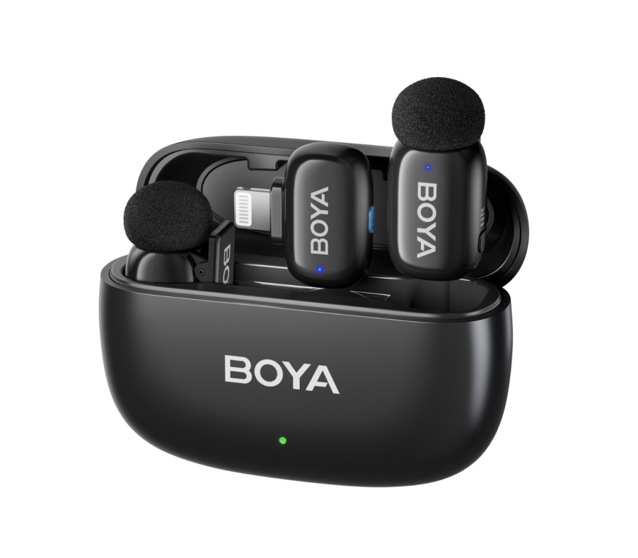 Беспроводная система Boya Mini-12, 2.4 ГГц, TX+TX+RX+RX, USB-C, Lightning, кейс (уцененный)