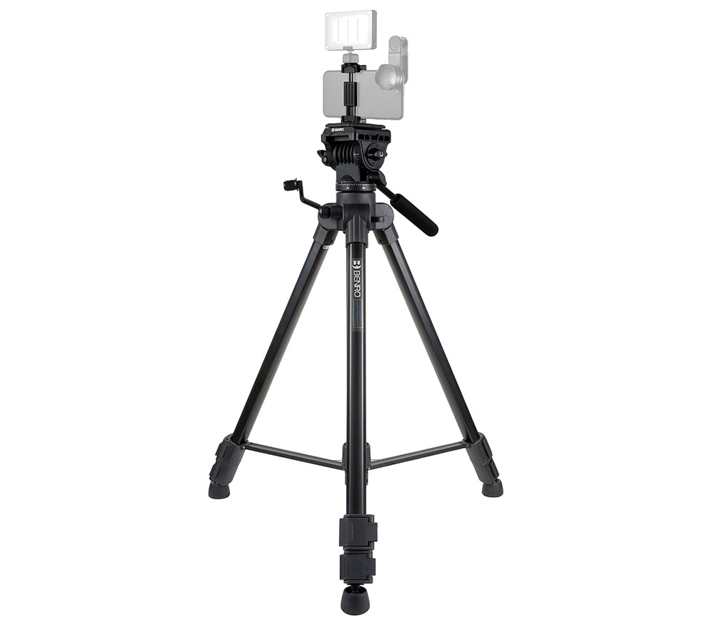Штатив Benro T980EX c видеоголовой и держателем для смартфона MH2N