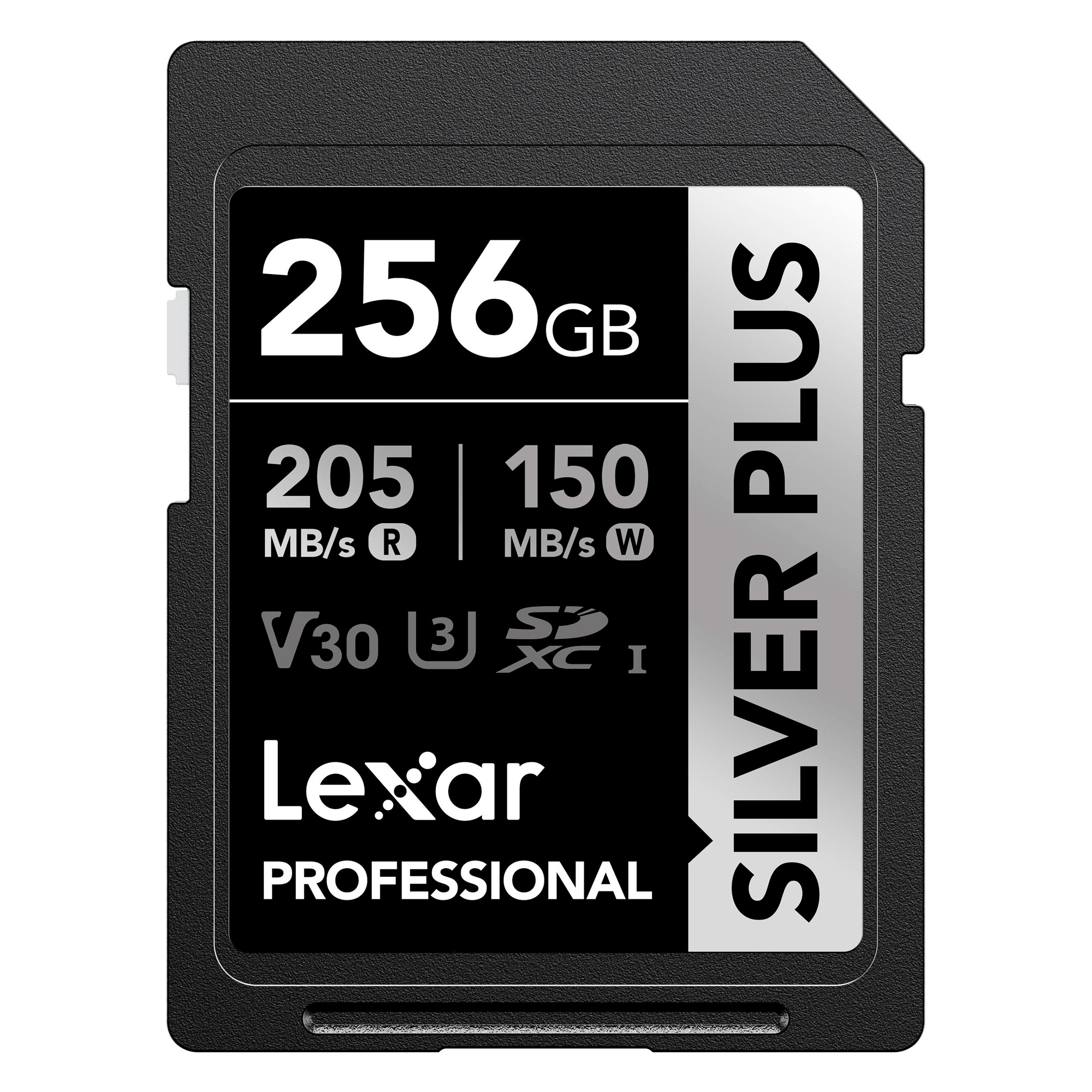 Карта памяти Lexar SDXC 256GB Professional Silver Plus UHS-I U3 V30 (205/150 MB/s)