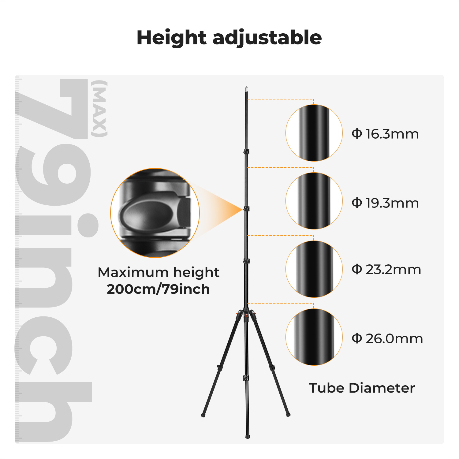 Стойка K&F Concept KF34.038, до 200 см, до 5 кг