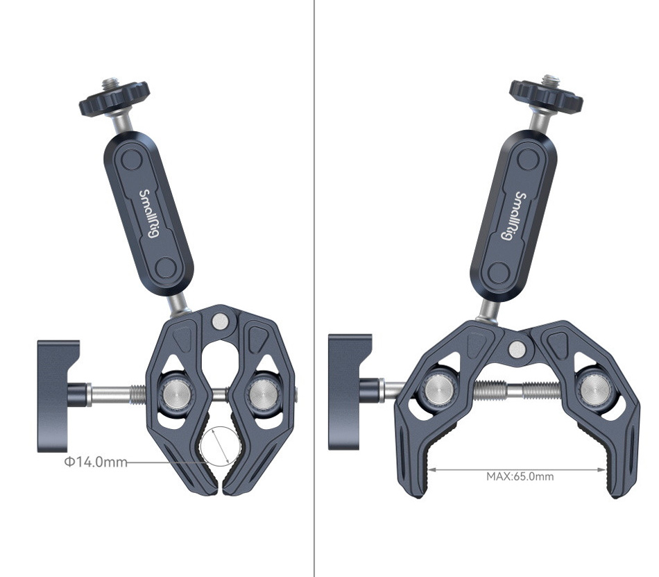 Держатель SmallRig 3757B струбцина с кронштейном + адаптер для экшен-камер