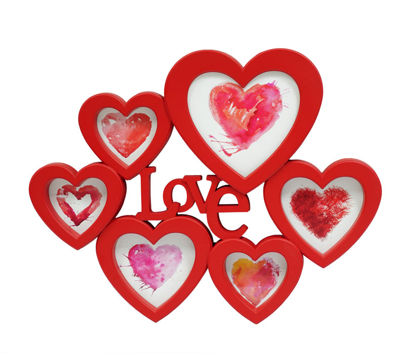 Мультирамка Fotografia на 6 фото (15х15 + 2х 13х13 + 3х 7.5х10 см) красная