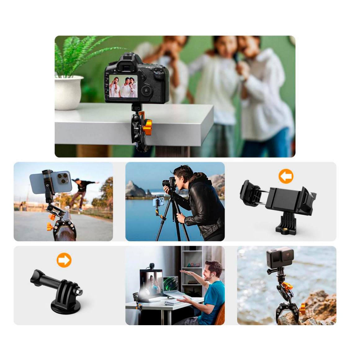Кронштейн K&F Concept MS13, Magic Arm с зажимом Super Clamp