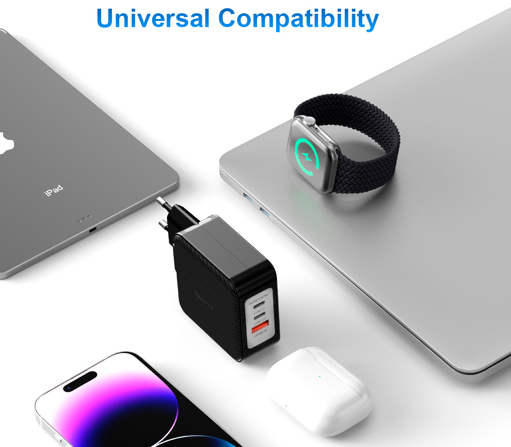 Зарядное устройство Kingma 100W GaN USB Charger, 100 Вт, 2х USB-C + USB-A