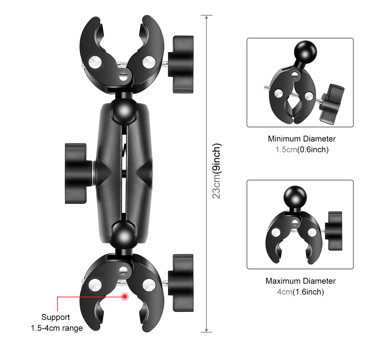 Двусторонний зажим Puluz PU849B Dualheads Crab Mount