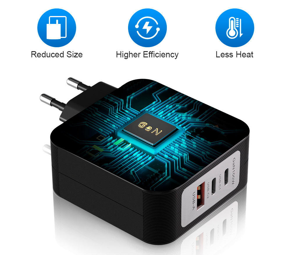 Зарядное устройство Kingma 100W GaN USB Charger, 100 Вт, 2х USB-C + USB-A