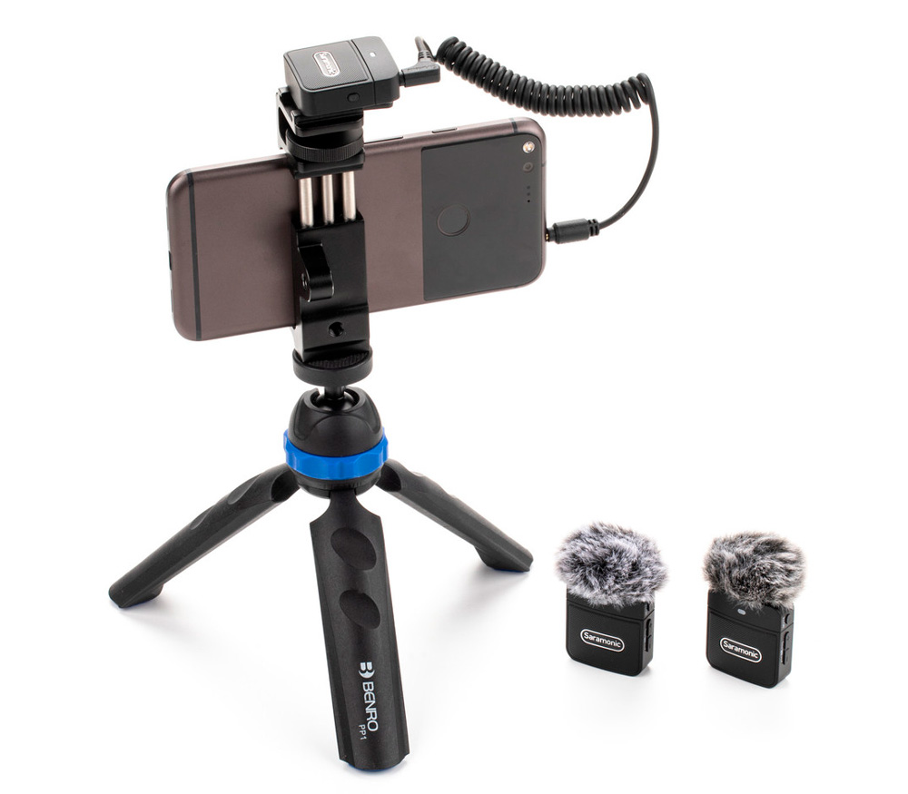 Беспроводная система Saramonic Blink100 B2, TX+TX+RX, 2.4 ГГц, 3.5 мм TRS / TRRS