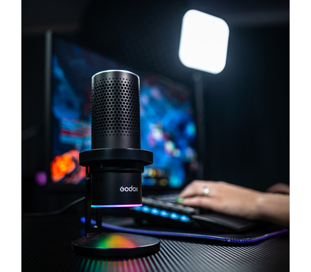 Микрофон Godox EM68X, настольный, USB, с RGB подсветкой