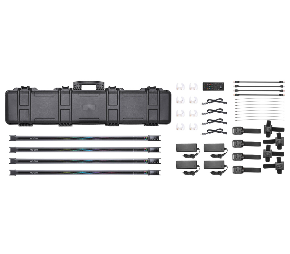Комплект осветителей Godox TL120-K4, 4х30 Вт, RGB, 2700-6500К
