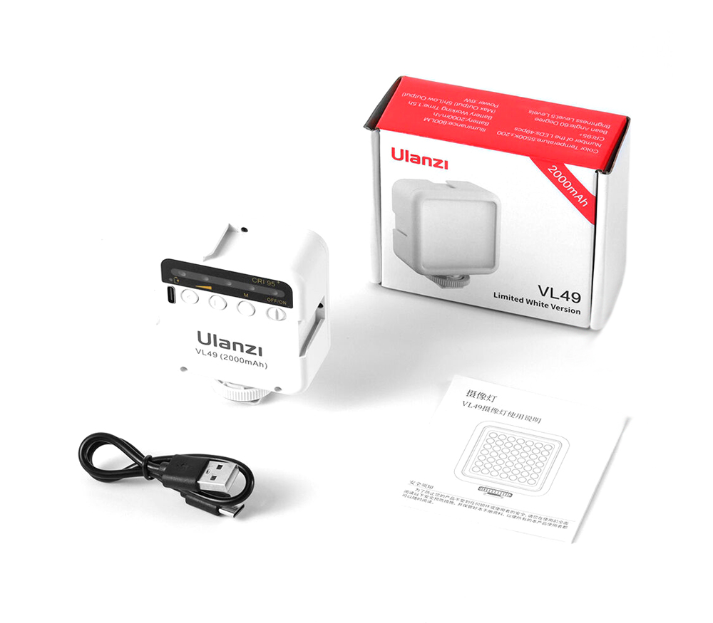 Осветитель Ulanzi VL49 Mini LED Video Light, 6 Вт, 5500К, белый
