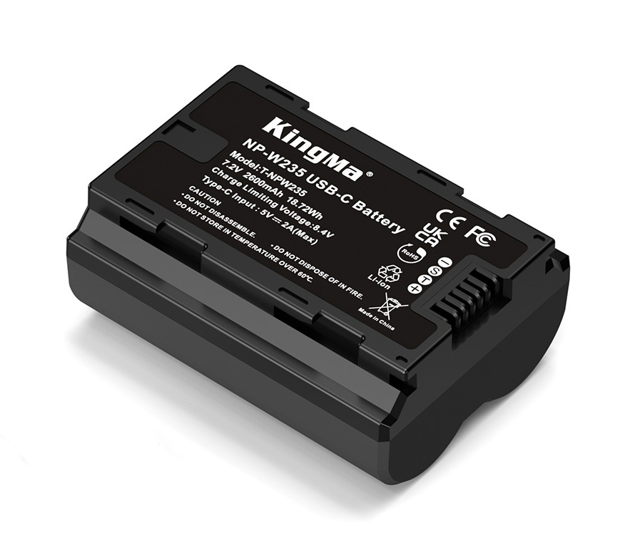 Аккуумулятор Kingma NP-W235 с портом зарядки USB-C, 2600 мАч