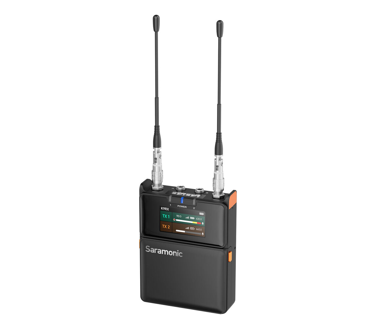 Беспроводная система Saramonic K9, TX+TX+RX, 3.5 мм TRS, УВЧ, 550-960 МГц, 2 канала, кейс