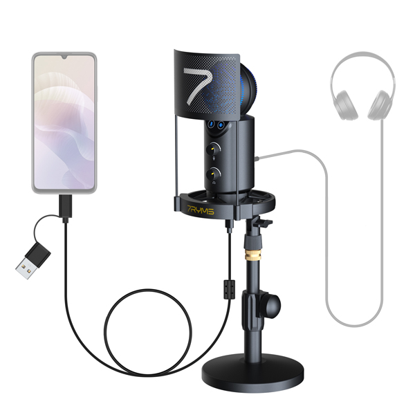 Комплект 7Ryms AU02-K1, USB микрофон, стойка, поп-фильтр