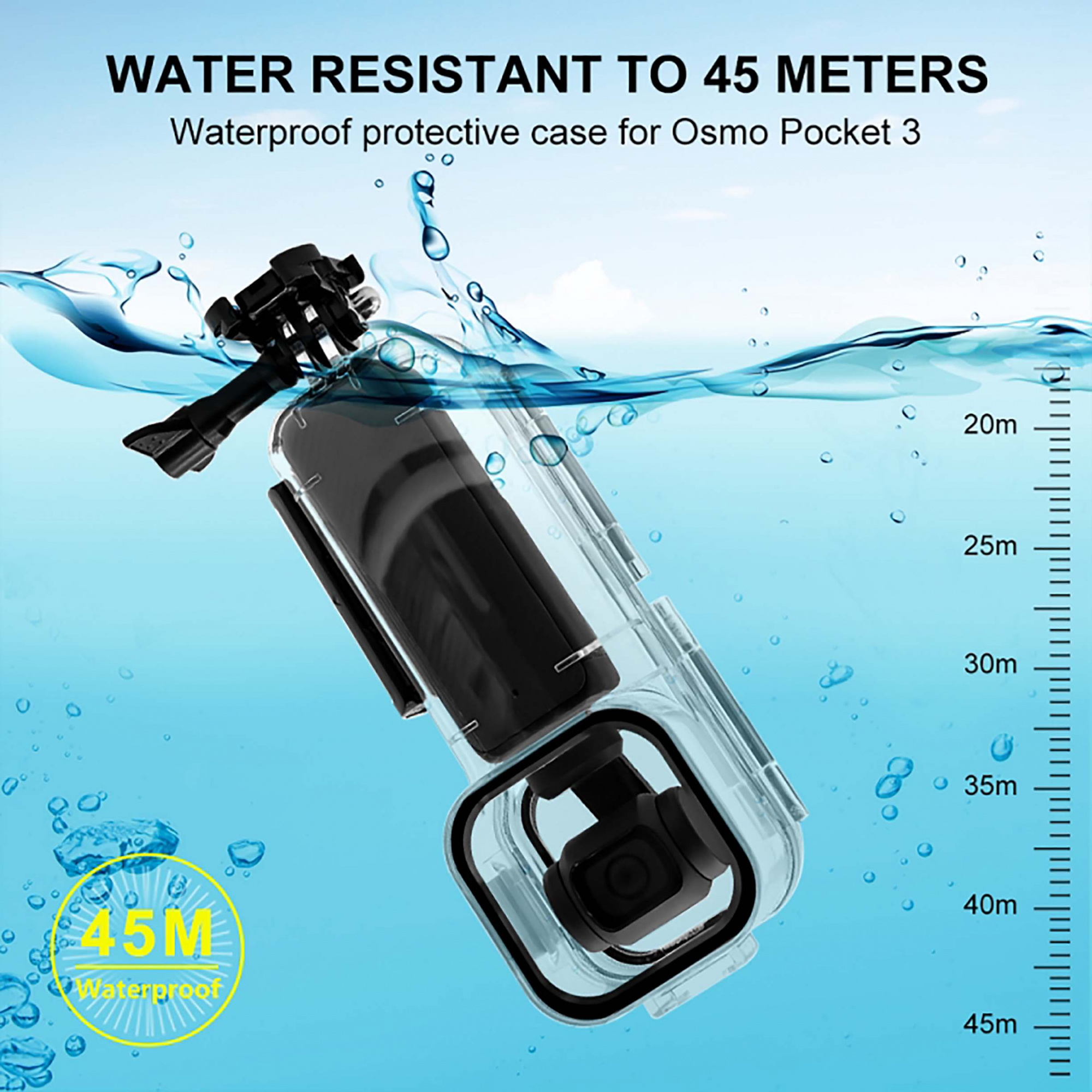 Защитный кейс Puluz PU967T Waterproof Housing Case, для DJI OSMO Pocket 3, водонепроницаемость 45м