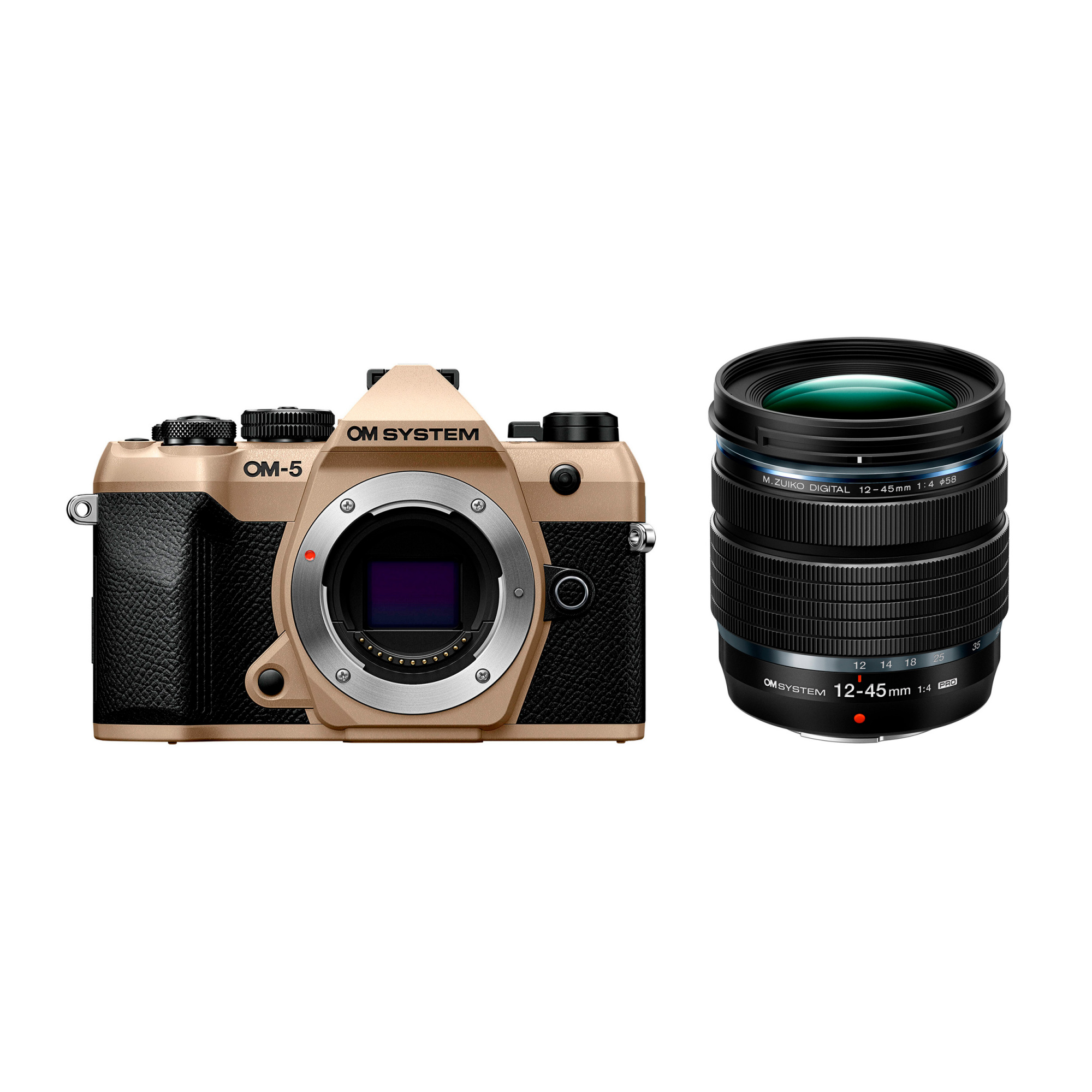 Беззеркальный фотоаппарат OM System OM-5 Mark II Kit 12-45mm f/4 песочно-бежевый